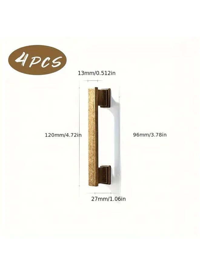 Antique Bronze Cabinet Knobs 4pcs Easy Install Vintage Pulls For Kitchen Bathroom Storage - Image 5